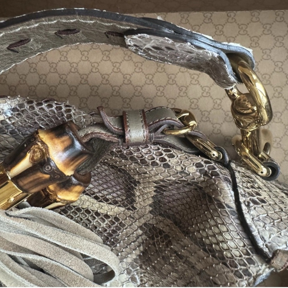 GUCCI Jackie Bag Python leather Hobo Large Bag Bo… - image 13